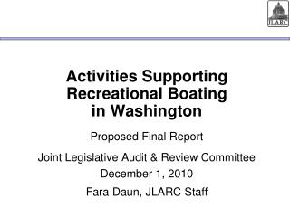 Activities Supporting Recreational Boating in Washington