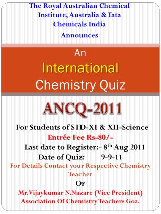 An International Chemistry Quiz