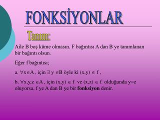 FONKSİYONLAR