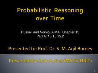 Probabilistic Reasoning over Time
