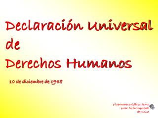 Declaración Universal de Derechos Humanos 10 de diciembre de 1948