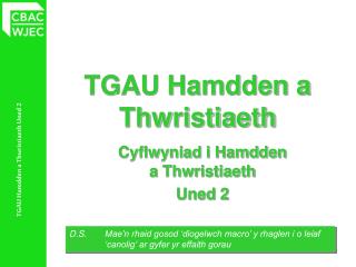 TGAU Hamdden a Thwristiaeth