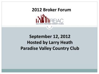 2012 Broker Forum