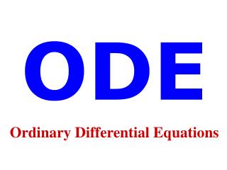 Ordinary Differential Equations