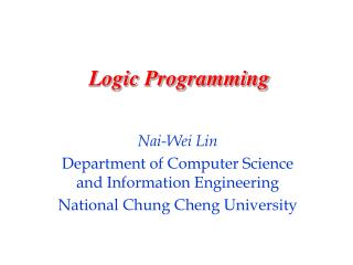 Logic Programming