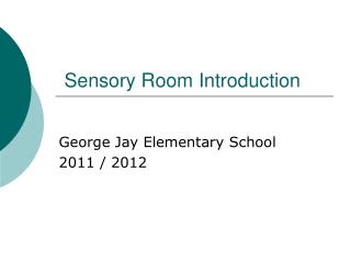 Sensory Room Introduction