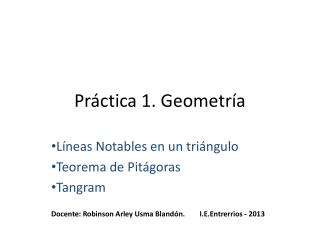 Práctica 1. Geometría