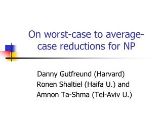 On worst-case to average-case reductions for NP
