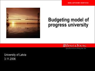 Budgeting model of progress university