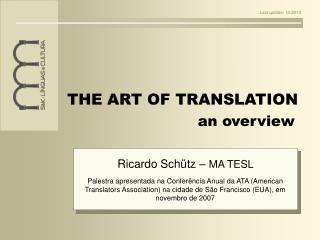 THE ART OF TRANSLATION