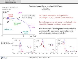 Statistical model fits to simulated RHIC data W.J. Llope Rice University