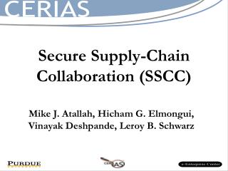 Secure Supply-Chain Collaboration (SSCC)