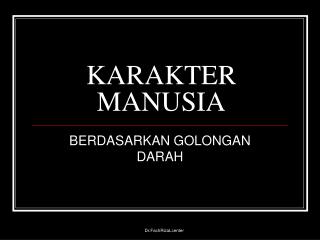 KARAKTER MANUSIA