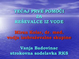 OSNOVE ZA IZVAJANJE TEČAJA / IZPITA
