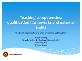 Teaching competencies: qualification frameworks and external audits