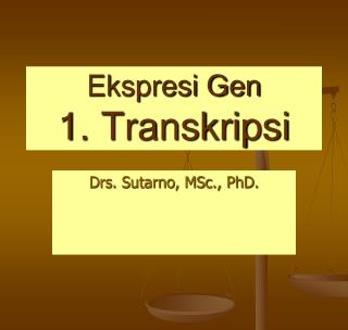 Ekspresi Gen 1. Transkripsi