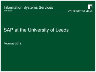 SAP at the University of Leeds