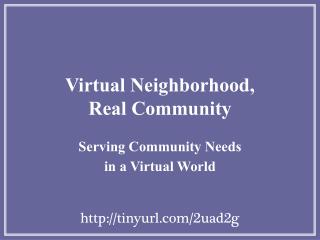 Virtual Neighborhood, Real Community