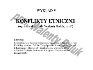 WYKŁAD V