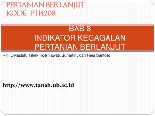 BAB 8 INDIKATOR KEGAGALAN PERTANIAN BERLANJUT