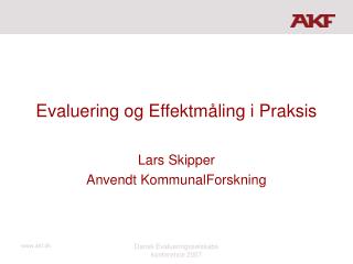 Evaluering og Effektmåling i Praksis