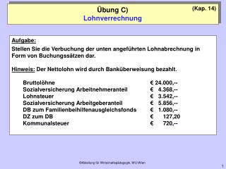 Übung C) Lohnverrechnung