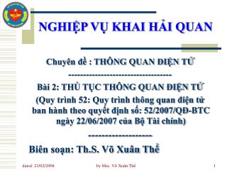 NGHIỆP VỤ KHAI HẢI QUAN