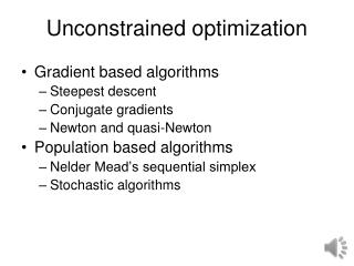 Unconstrained optimization