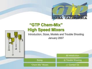 “GTP Chem-Mix” High Speed Mixers