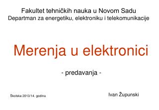 Merenja u elektronici