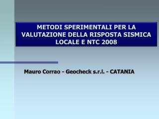 Mauro Corrao - Geocheck s.r.l. - CATANIA