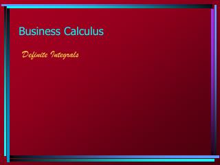 Business Calculus