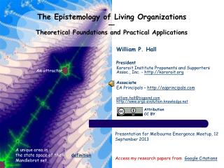 The Epistemology of Living Organizations ― Theoretical Foundations and Practical Applications