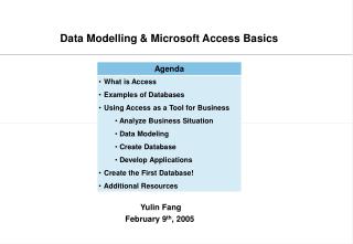 Data Modelling & Microsoft Access Basics