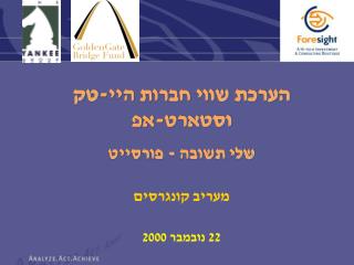 הערכת שווי חברות היי-טק וסטארט-אפ שלי תשובה - פורסייט מעריב קונגרסים 22 נובמבר 2000