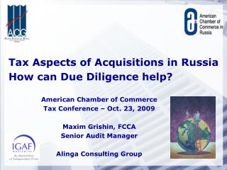 Tax Aspects of Acquisitions in Russia How can Due Diligence help?