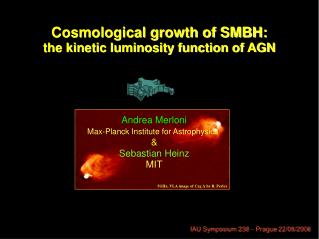Cosmological growth of SMBH: the kinetic luminosity function of AGN