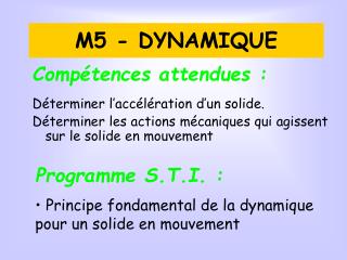 M5 - DYNAMIQUE