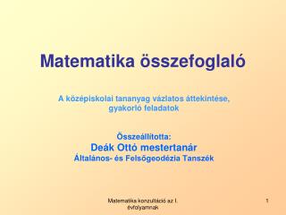 Matematika összefoglaló