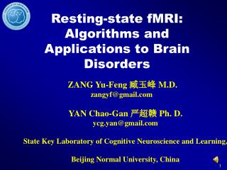 Resting-state fMRI: Algorithms and Applications to Brain Disorders