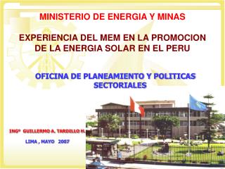 OFICINA DE PLANEAMIENTO Y POLITICAS SECTORIALES