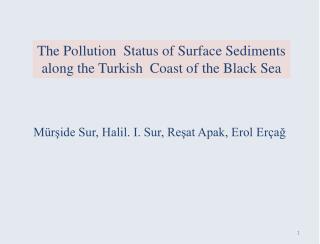 The Pollution Status of Surface Sediments along the Turkish Coast of the Black Sea