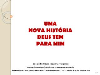 UMA NOVA HISTÓRIA DEUS TEM PARA MIM