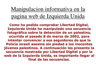 Manipulacion informativa en la pagina web de Izquierda Unida