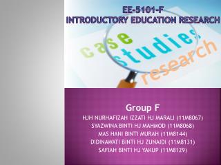 EE-5101-F INTRODUCTORY EDUCATION RESEARCH