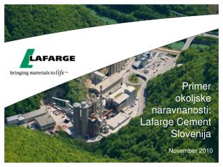 Primer okoljske naravnanosti: Lafarge Cement Slovenija
