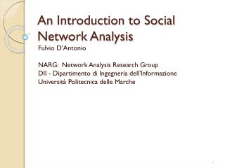 An Introduction to Social Network Analysis