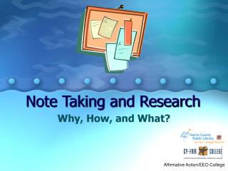 Note Taking and Research