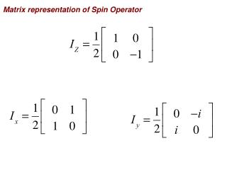 Matrix representation of Spin Operator