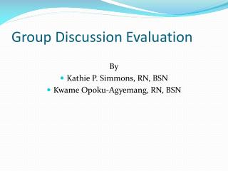 Group Discussion Evaluation